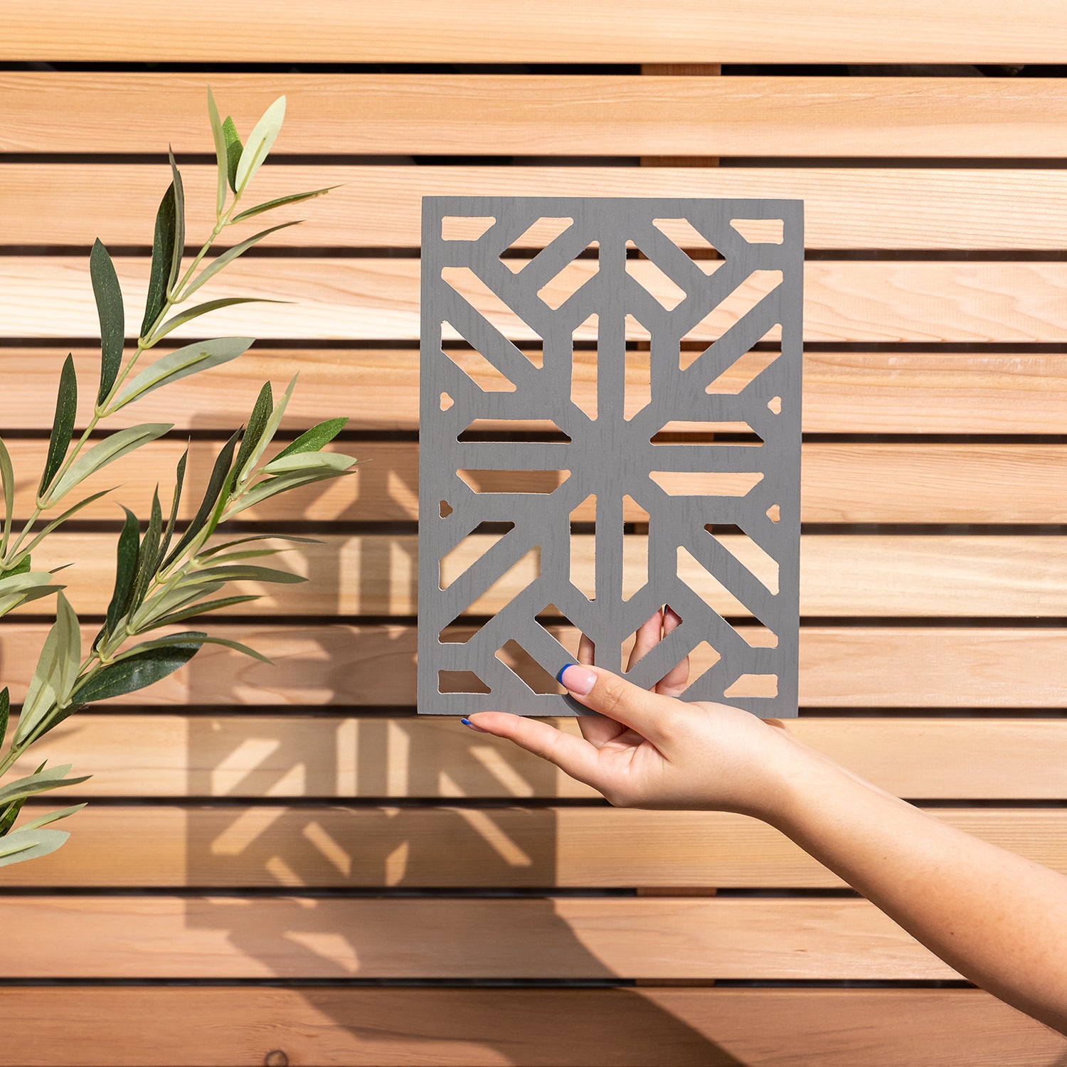 Grey Bahia Tile Decorative Garden Screen Sample