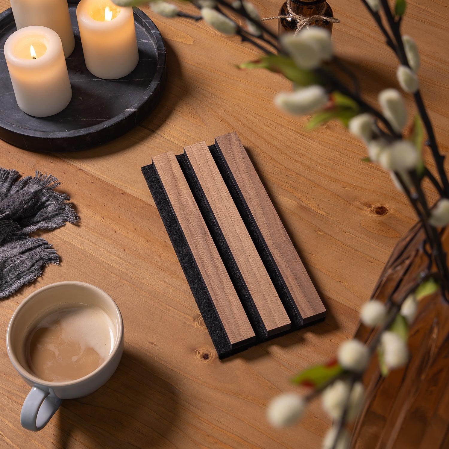 SlatWall Acoustic Sappy Walnut Sample