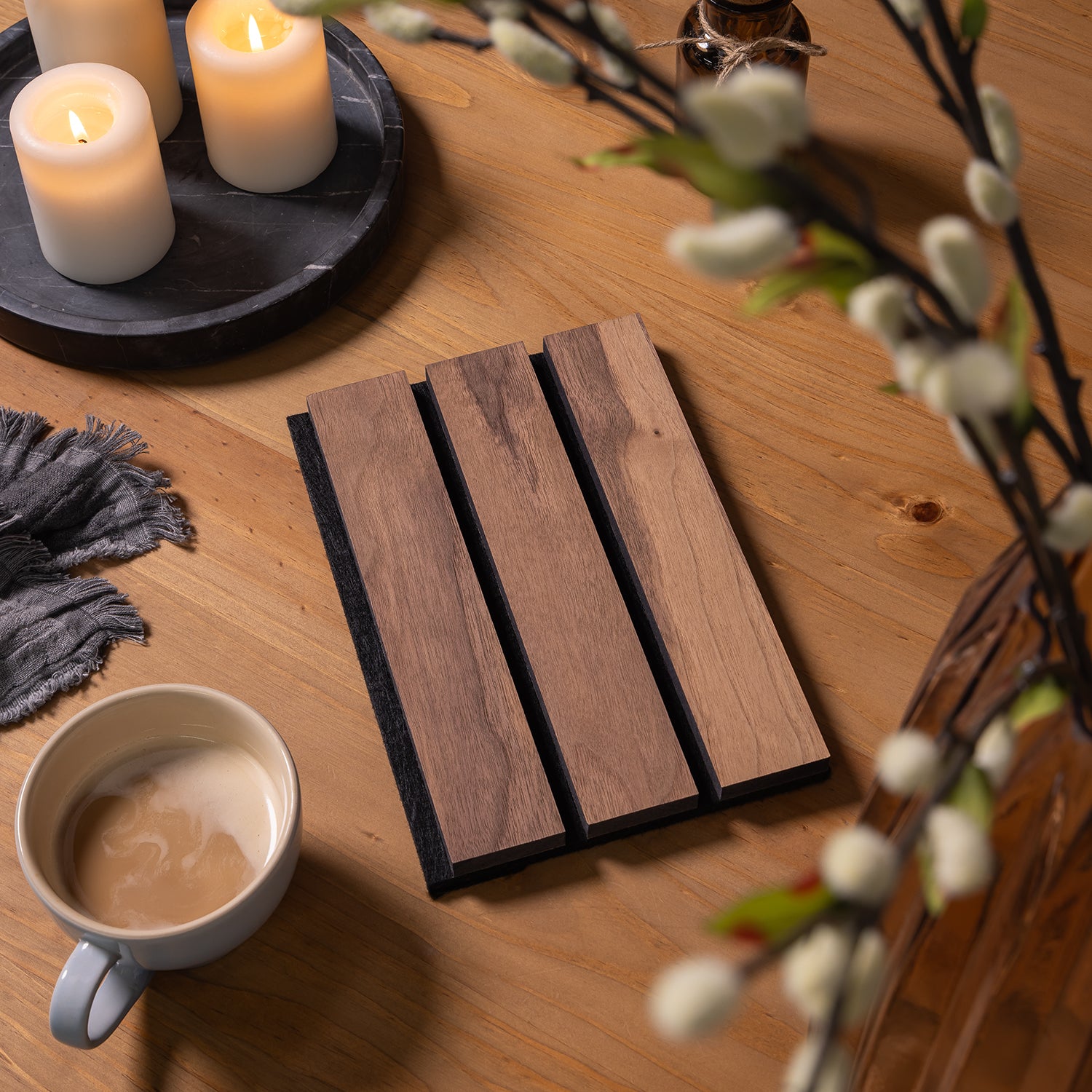 SlatWall Grand Acoustic Sappy Walnut Sample