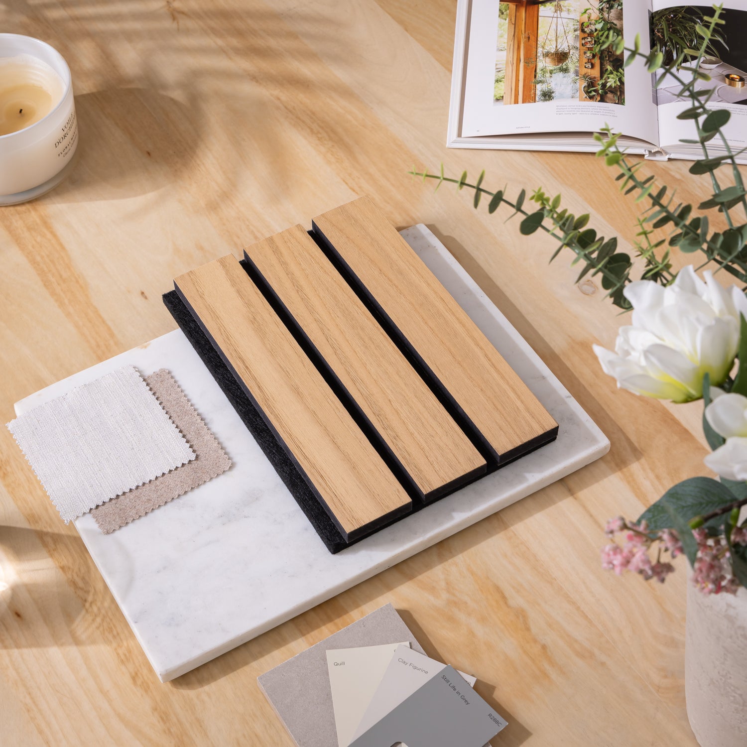 SlatWall Grand Acoustic Crown Chestnut Sample