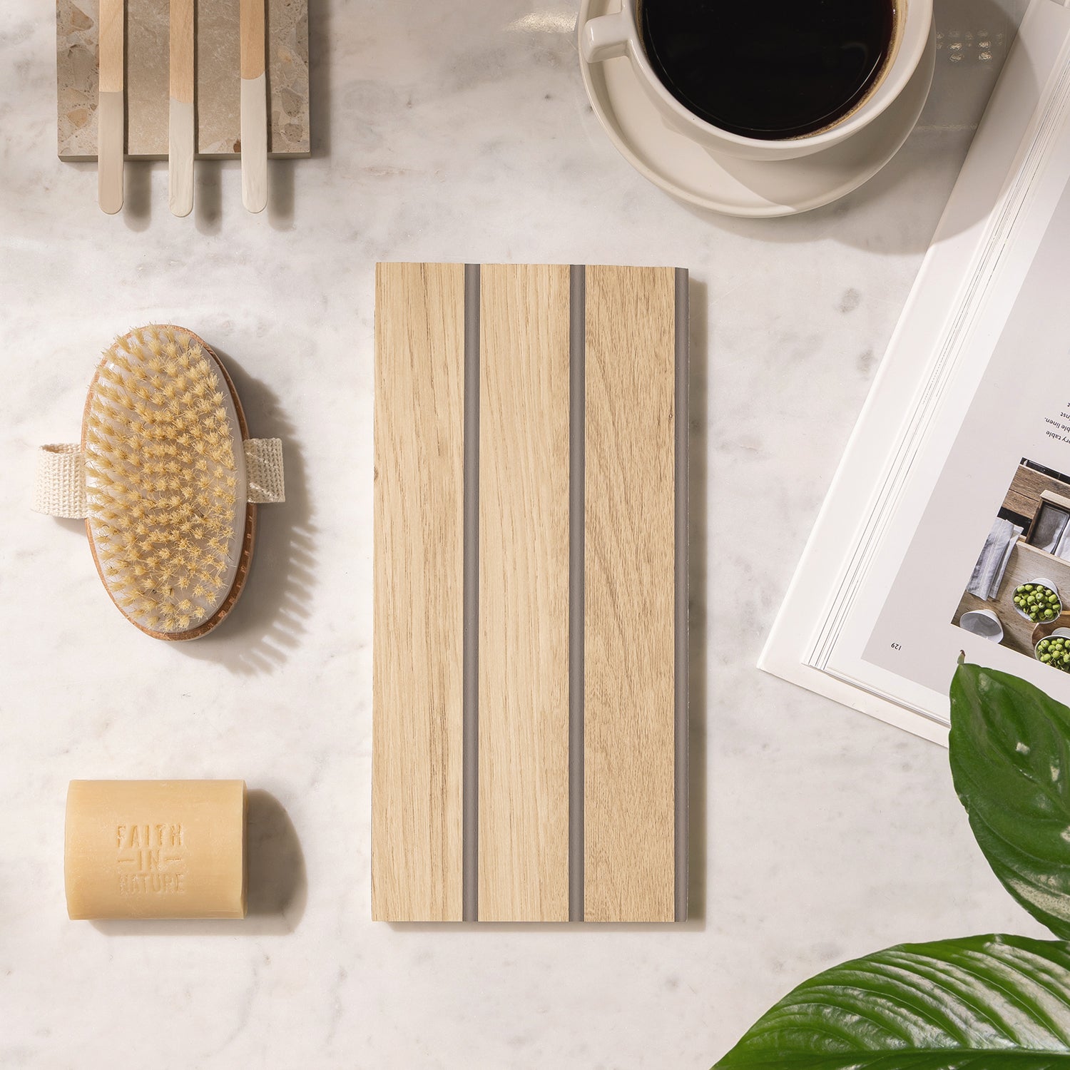 Sivara Oak Slatted Wood Effect PVC Sample