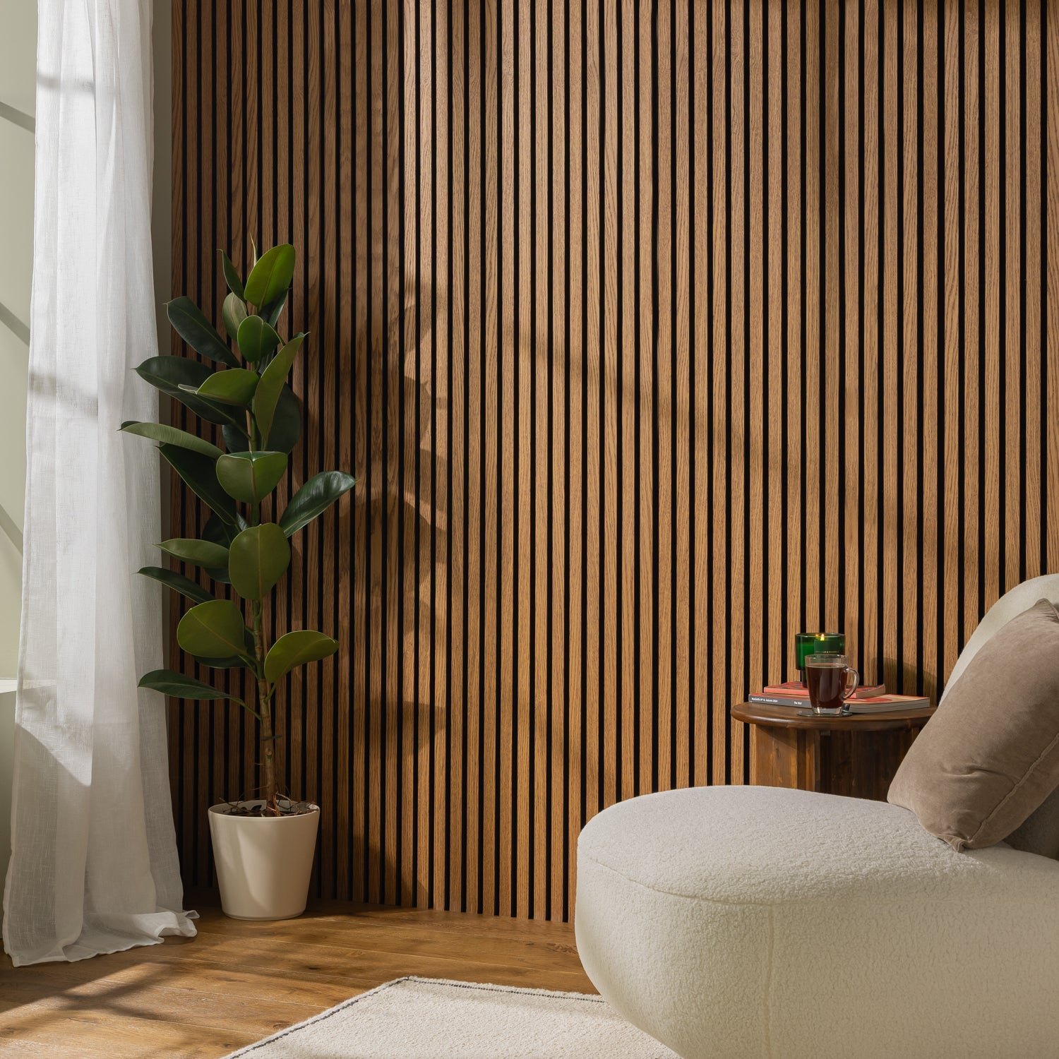 SlatWall Acoustic Dark Oak Panel