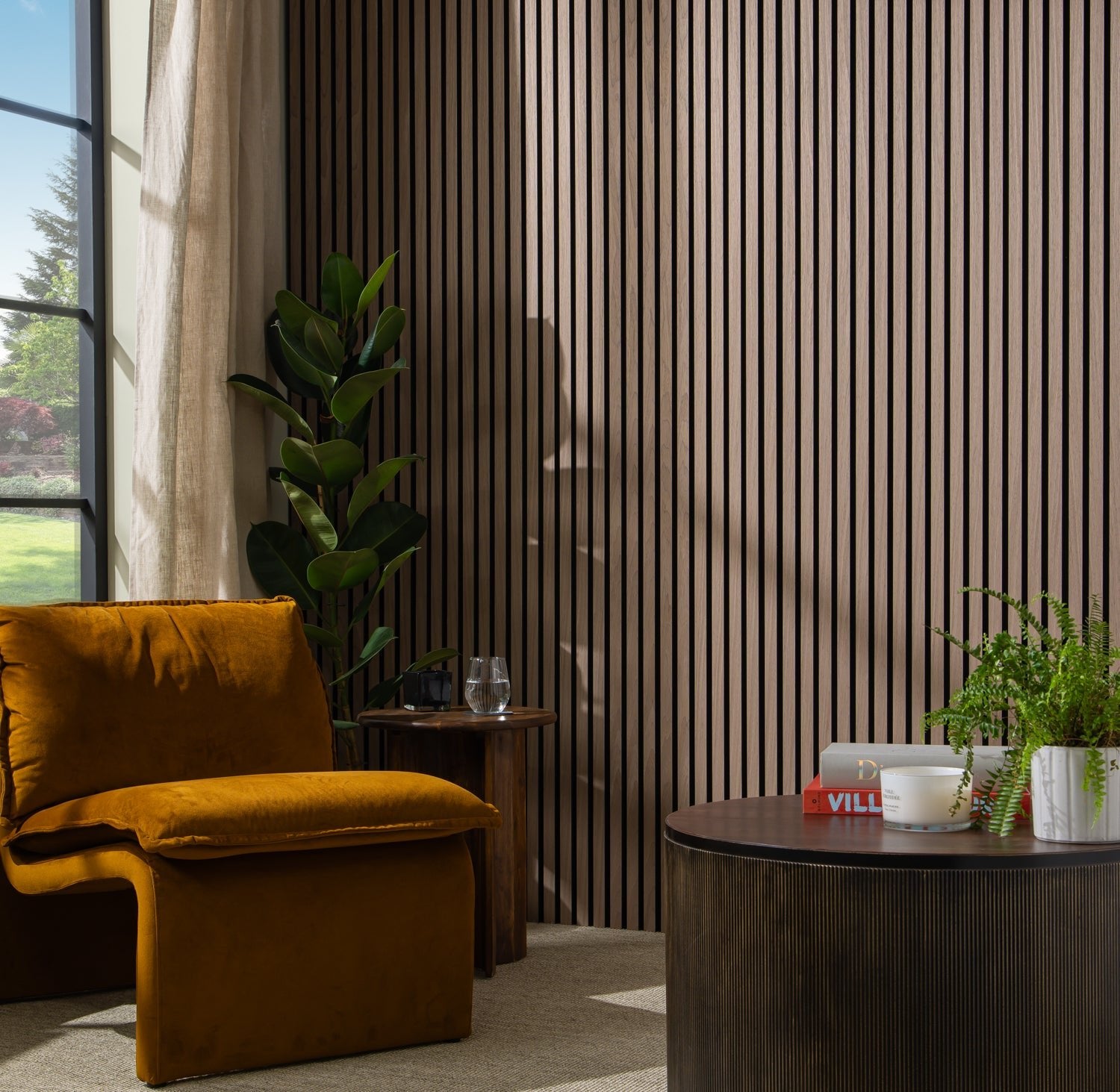 SlatWall Acoustic Walnut Panel
