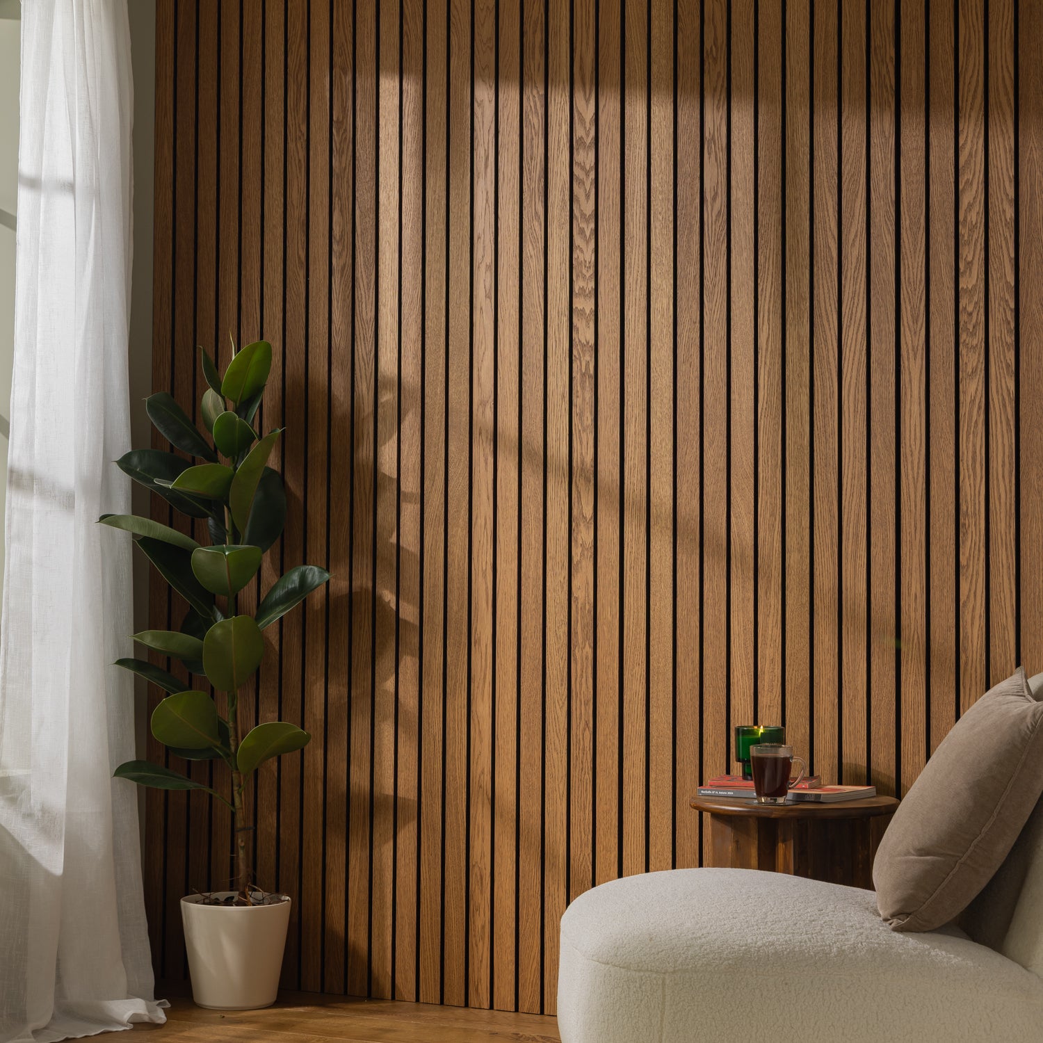 SlatWall Grand Acoustic Dark Oak Panel