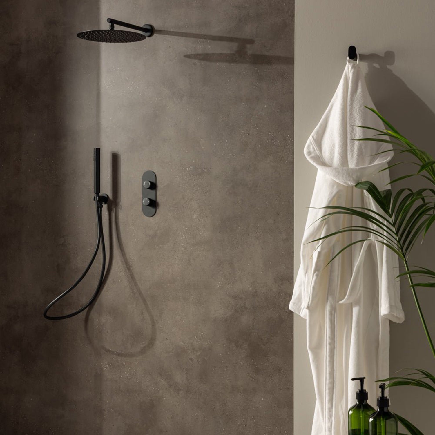 Elemence Pewter Grey Stone Effect Shower Panel
