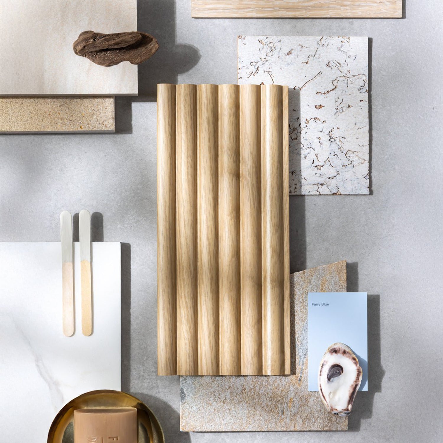 Reeded Waterproof Natural Oak Sample