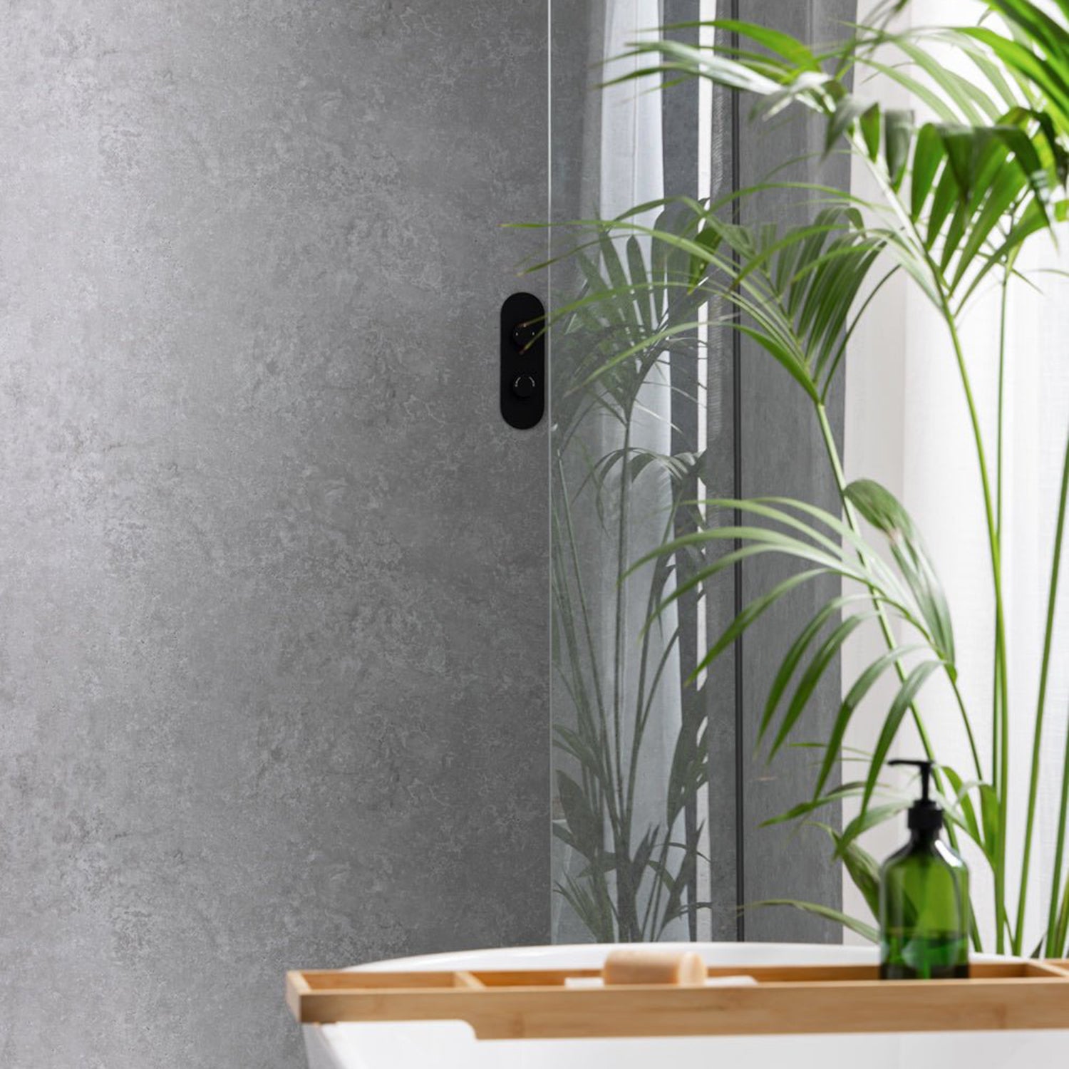 Sivara Fossil Grey Stone Effect PVC Shower Panel