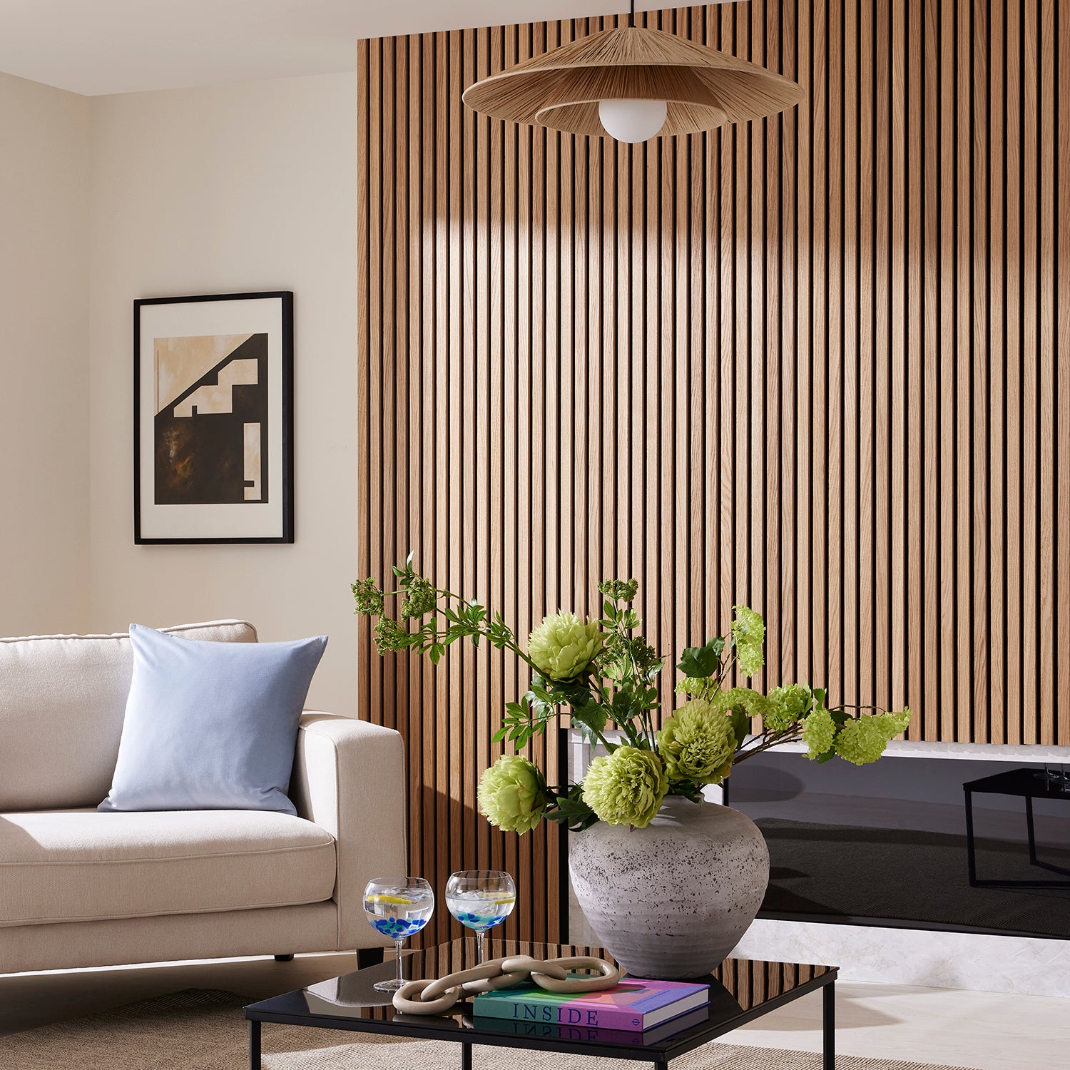 SlatWall Acoustic Honey Oak Panel