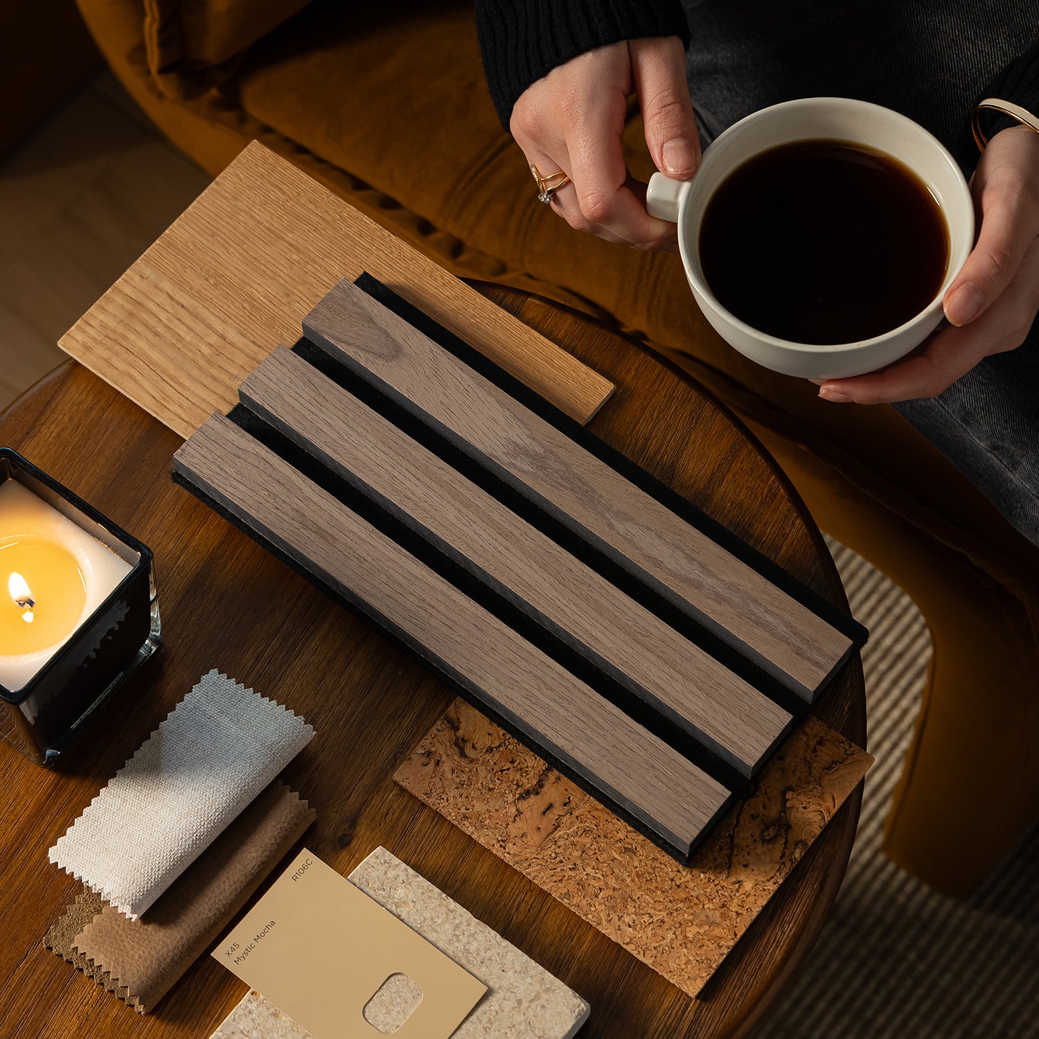 SlatWall Acoustic Walnut Sample