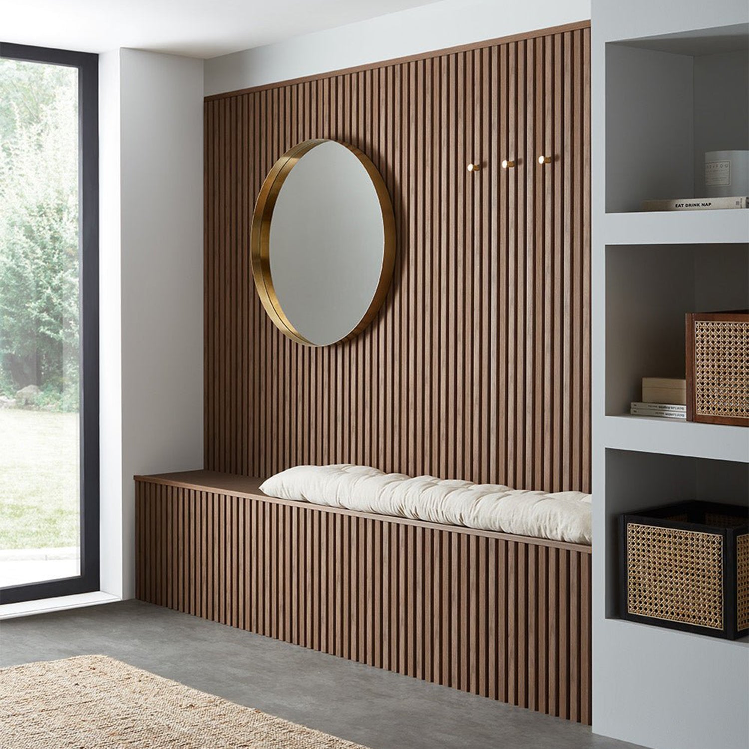 SlatWall Waterproof Walnut Panel