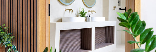 Header image for wall panelling blog about wood and stone effect panels