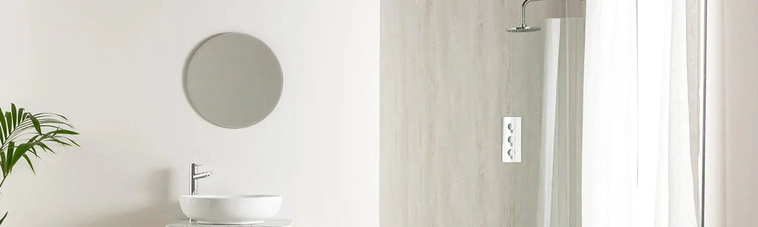 banner image for blog on bathroom colour ideas 