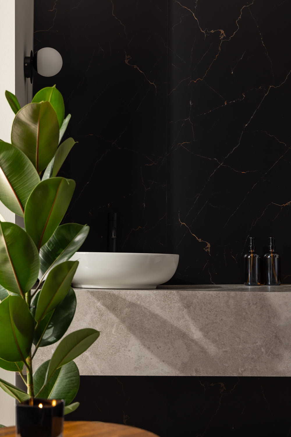 Elemence Marquina Black Marble Effect Panel Naturewall