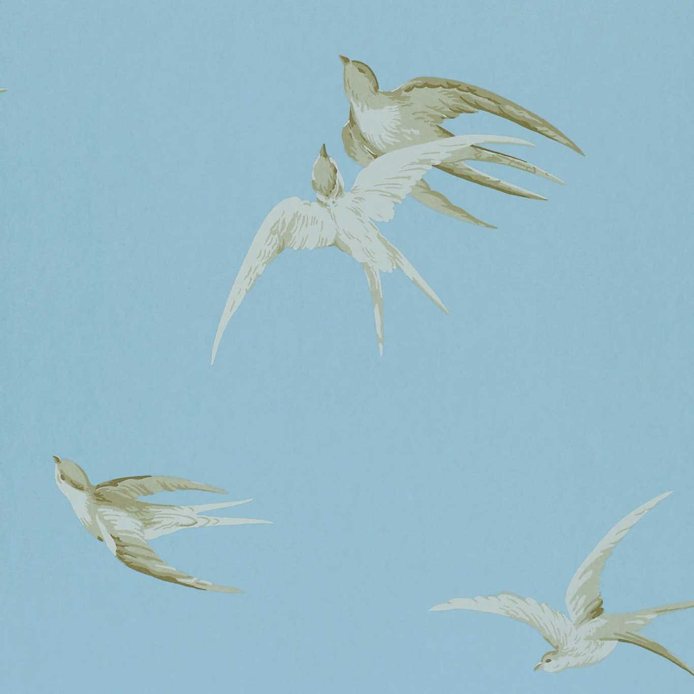 Sanderson Swallows Wedgwood Blue Wallpaper