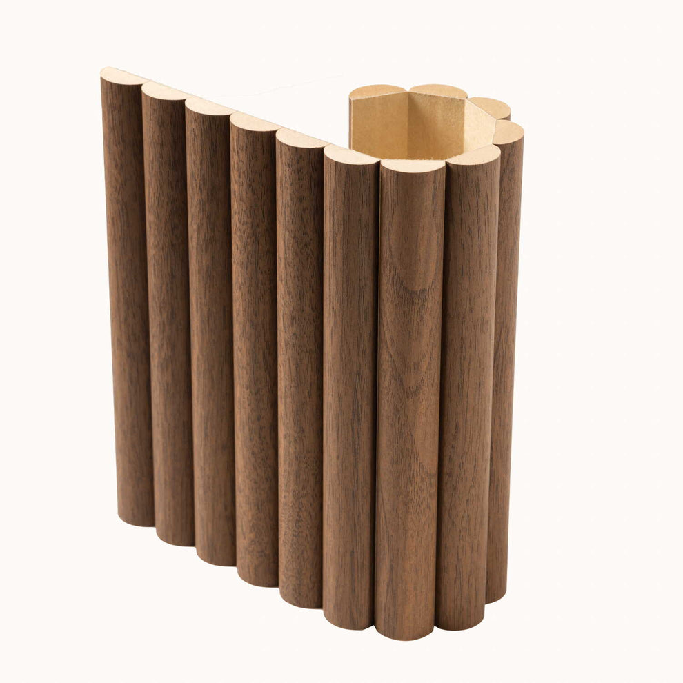 Arborelle Flex Deep Walnut Flexible Reeded Wood Effect Sample – Naturewall
