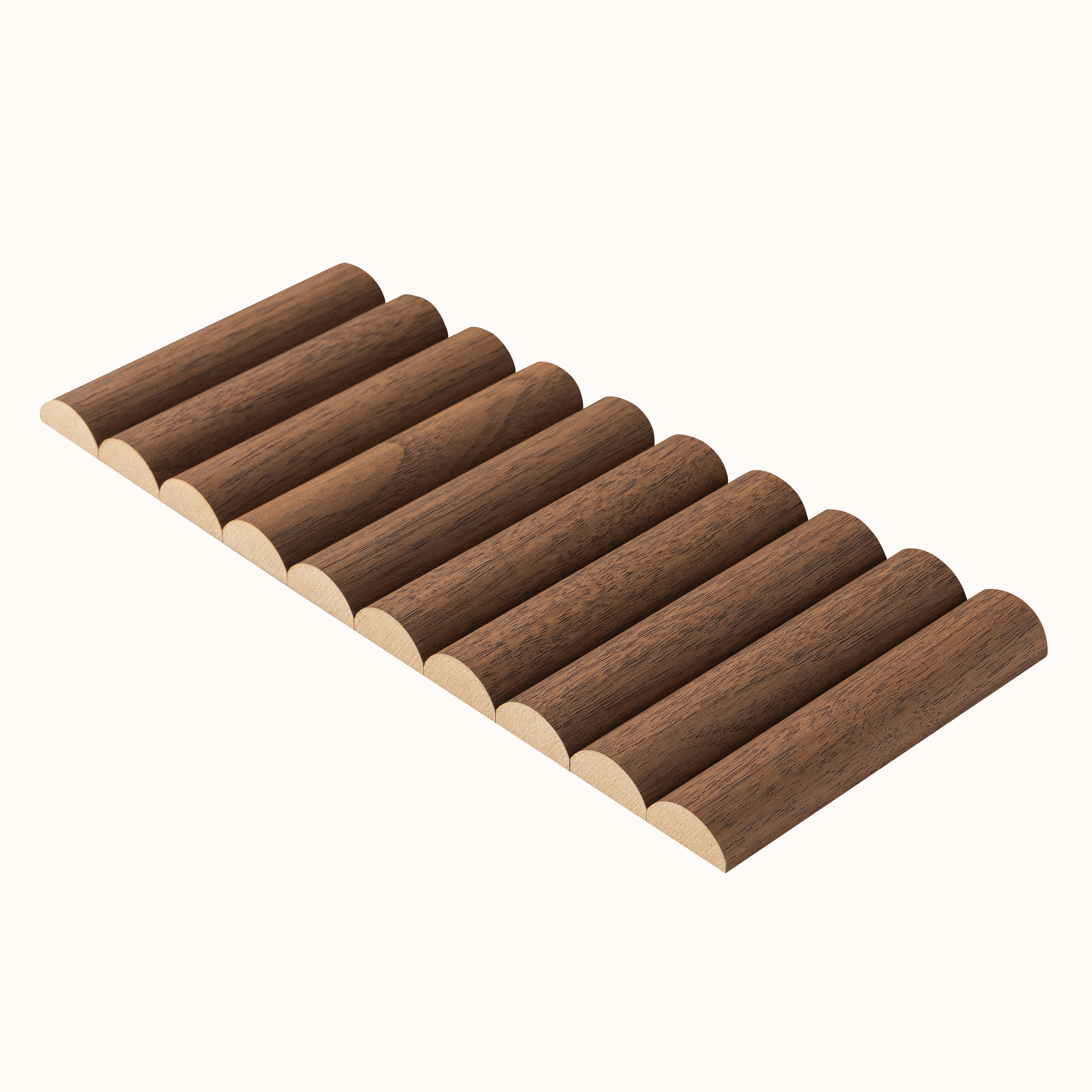 Foldable Reeded Wood Arborelle Flex Deep Walnut Flexible Reeded Wood Effect Sample – Naturewall