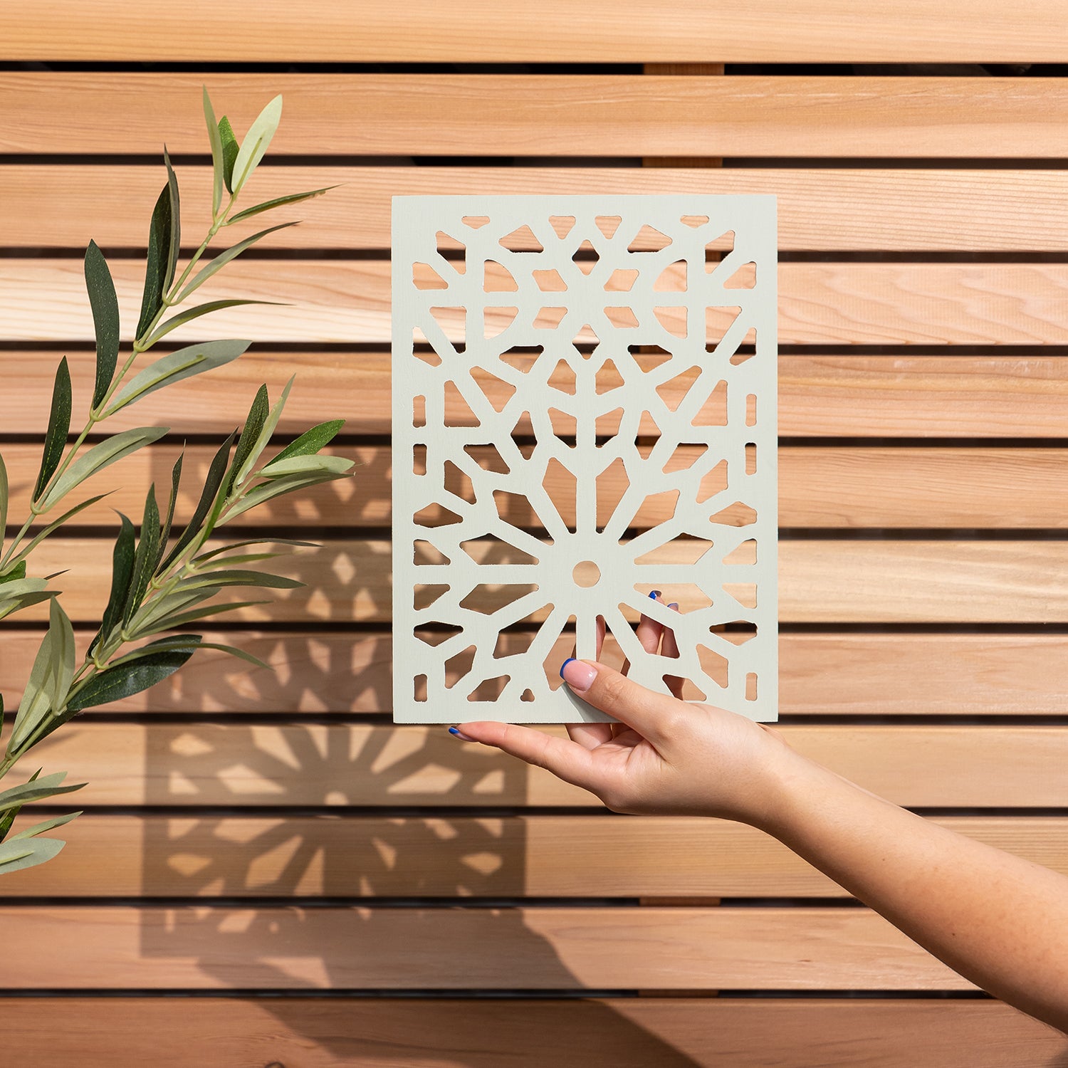 Green Porto Tile Decorative Garden Screen Sample