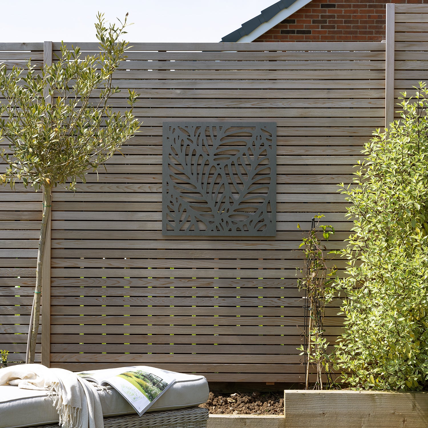 Grey Tropic Palm Decorative Garden Screen