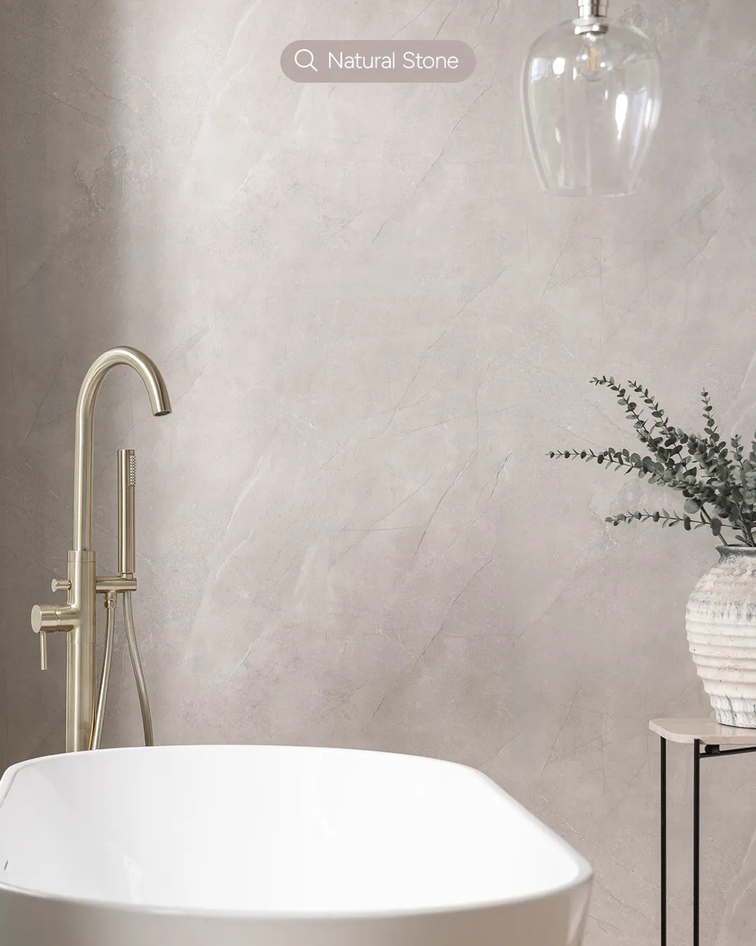 mobile image of shower panel on a wall in front of bath tub 