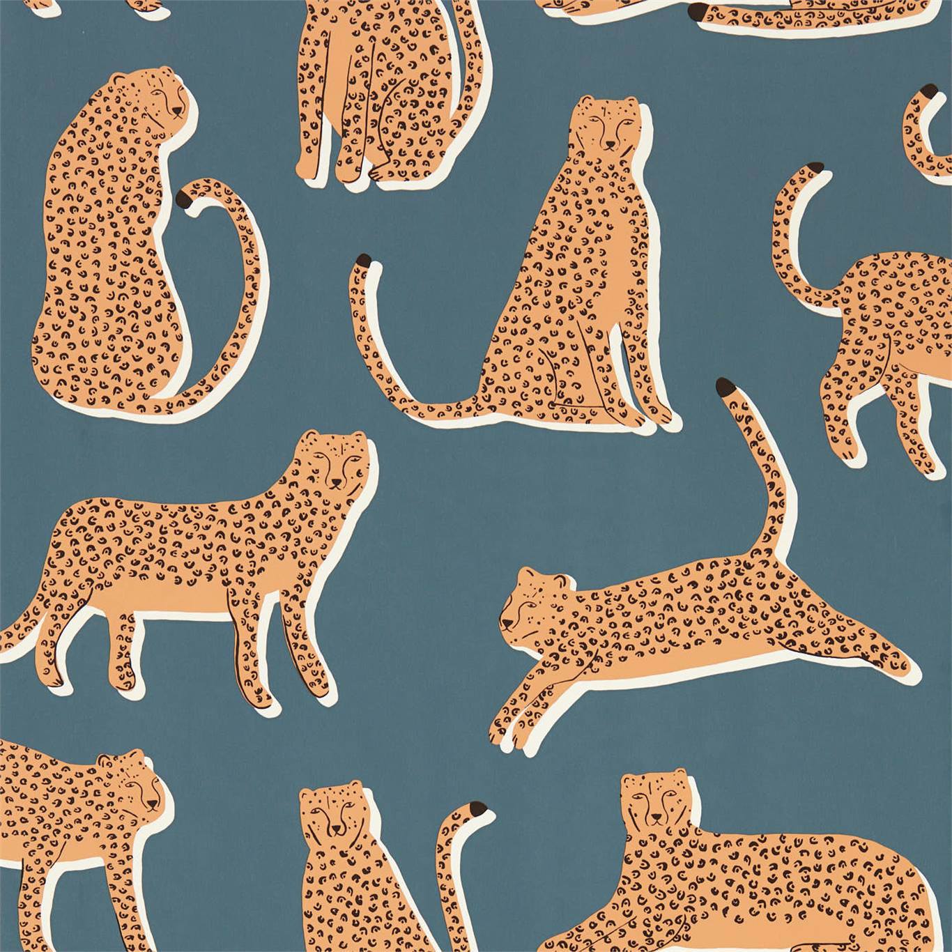Scion Lionel Denim Blue Wallpaper