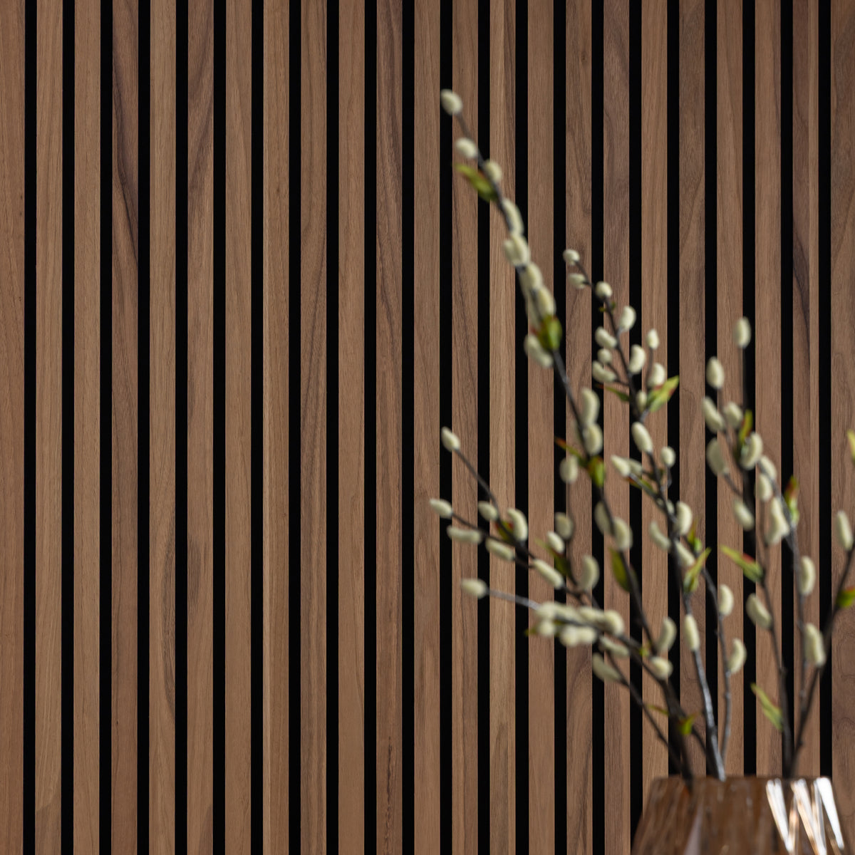 SlatWall Acoustic Sappy Walnut Panel | Naturewall