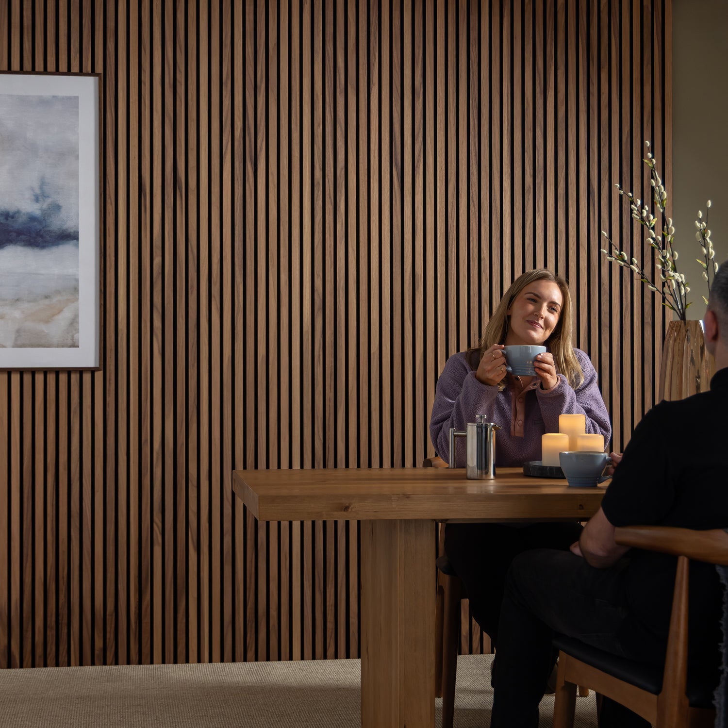 SlatWall Acoustic Sappy Walnut Panel