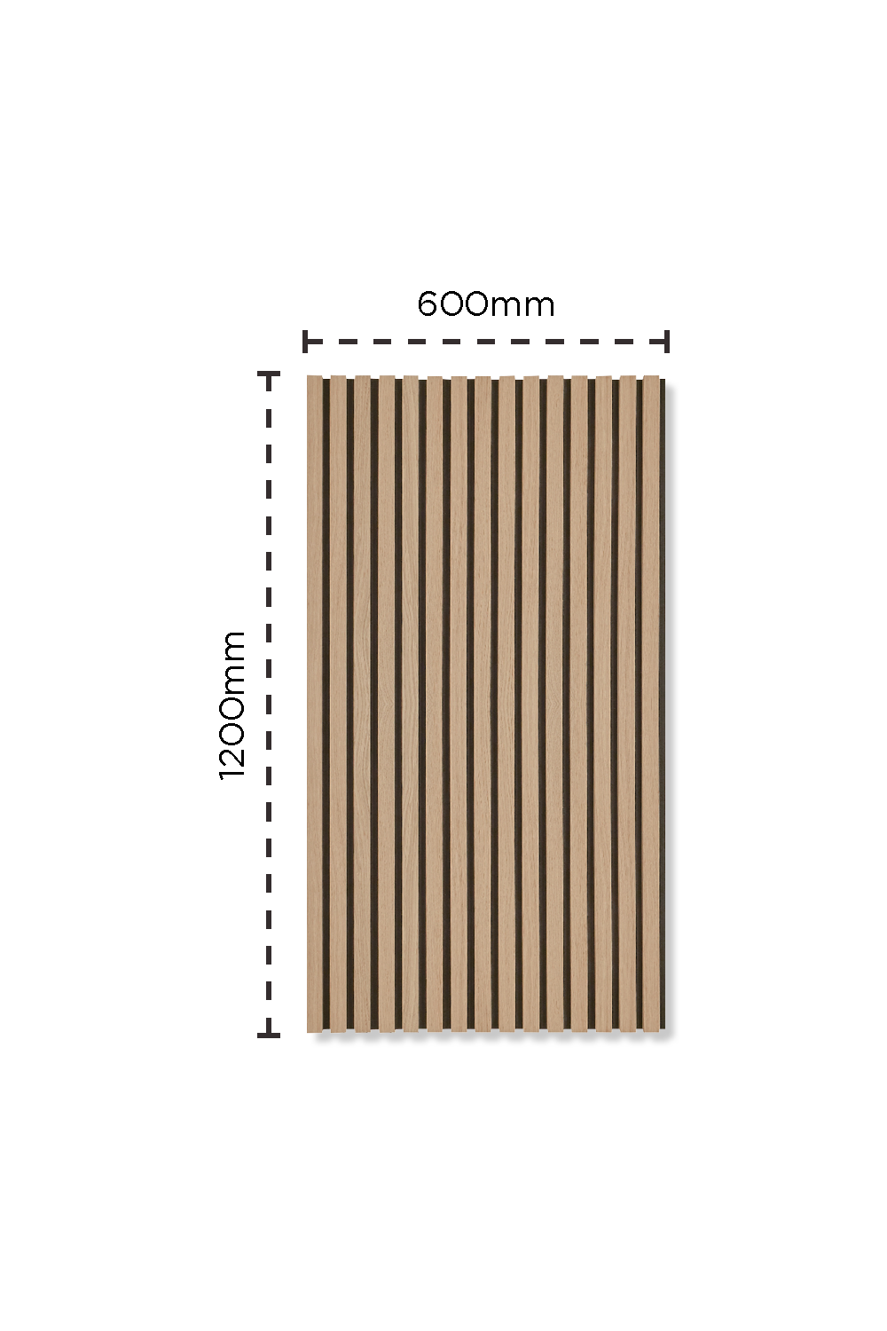SlatWall Natural Oak & Black Acoustic Panel | Naturewall
