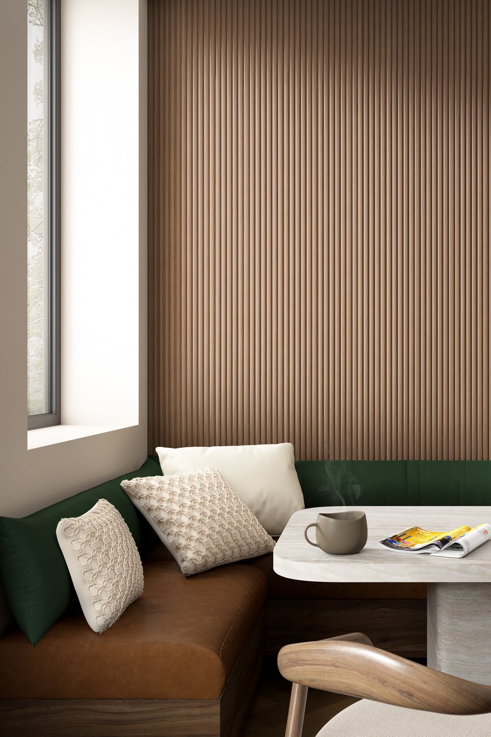 Walnut Reeded Panel Reeded Fine Waterproof Walnut Panel | Naturewall