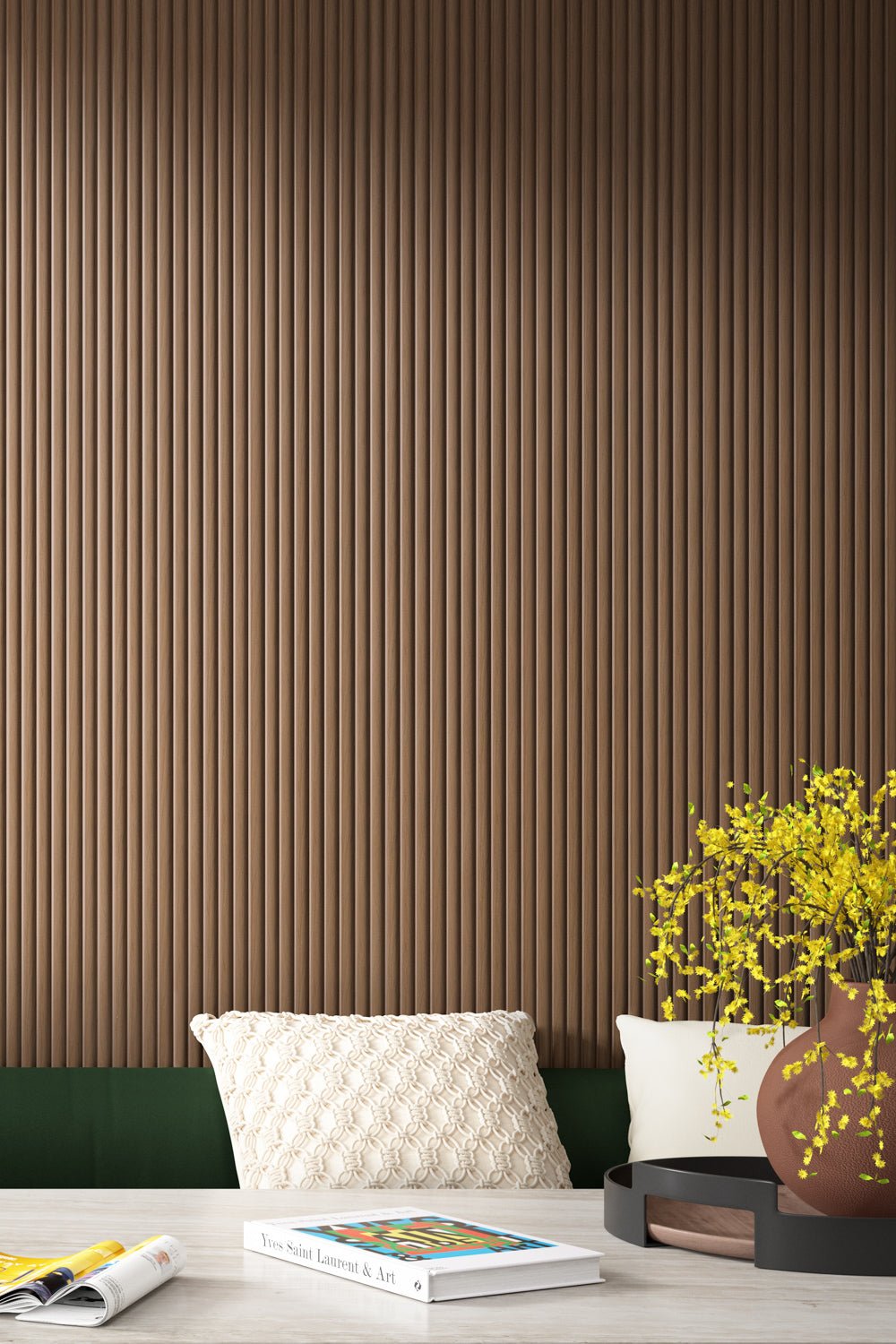 Walnut Reeded Panel Reeded Fine Waterproof Walnut Panel | Naturewall