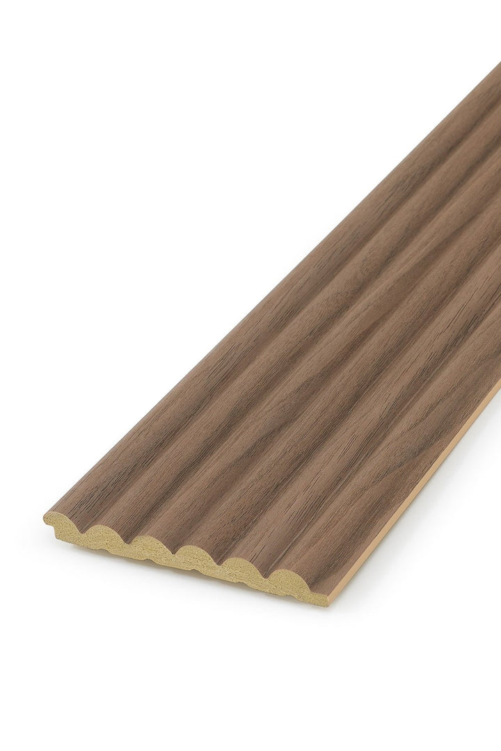 Reeded Fine Waterproof Walnut Panel | Naturewall