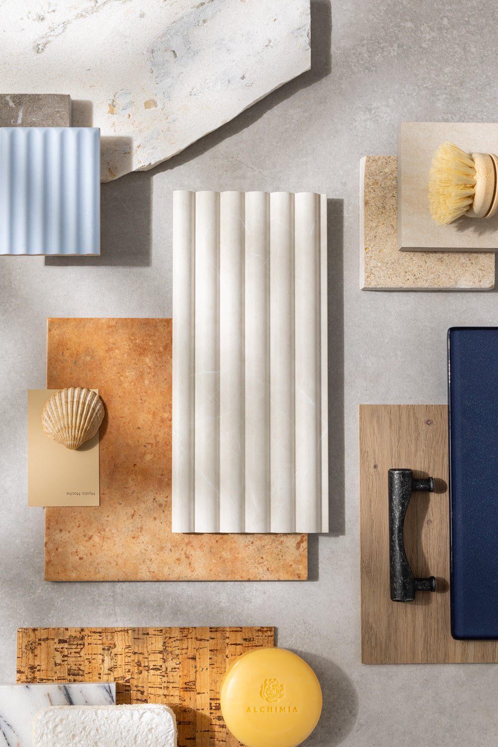 Reeded Waterproof White Marble | Naturewall