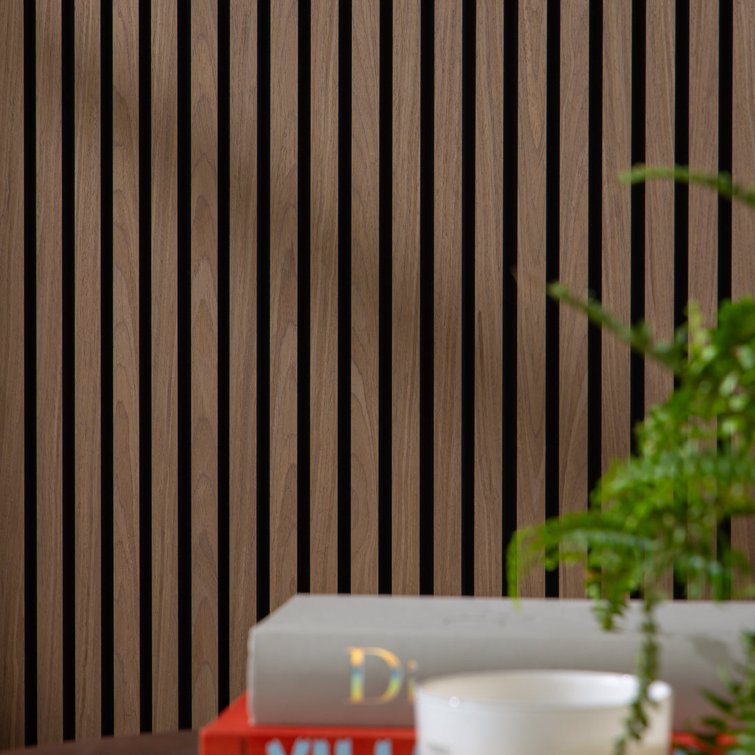 SlatWall Acoustic Dark Walnut Panel | Naturewall