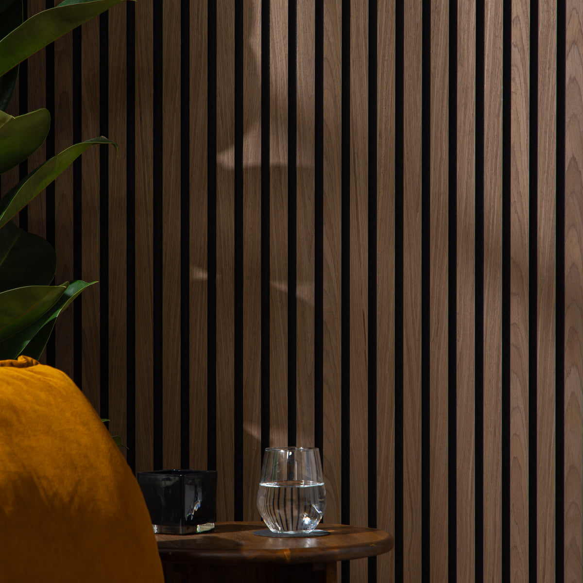 SlatWall Acoustic Dark Walnut Panel | Naturewall