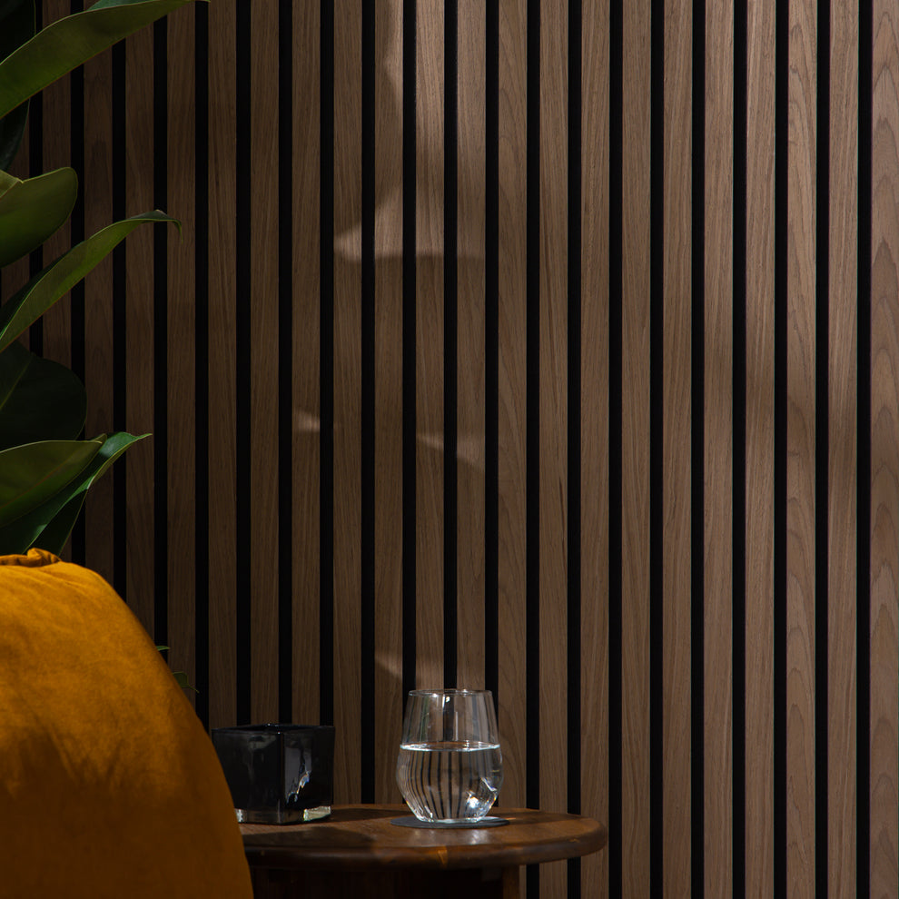 SlatWall Acoustic Dark Walnut Panel | Naturewall