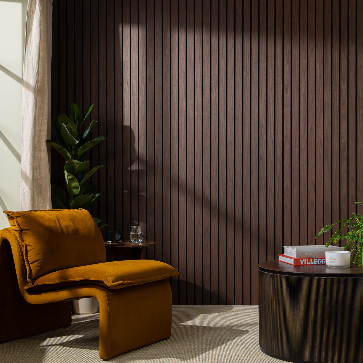 SlatWall Grand Acoustic Black Walnut Panel | Naturewall