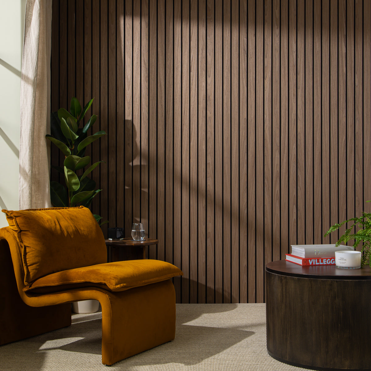 SlatWall Grand Acoustic Dark Walnut Panel | Naturewall