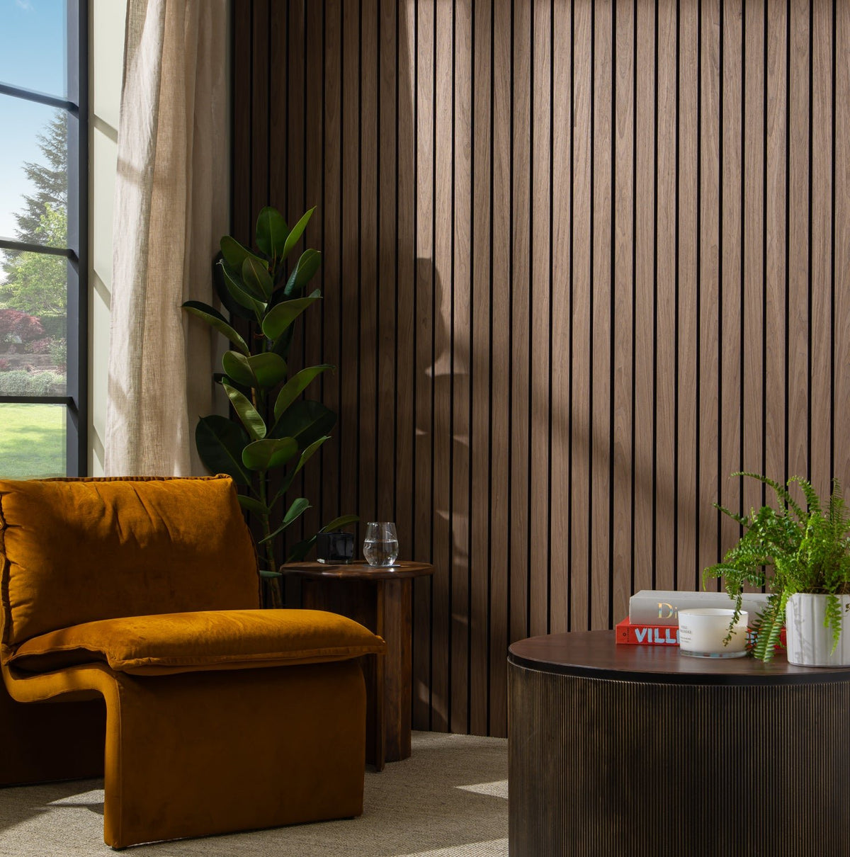SlatWall Grand Acoustic Dark Walnut Panel | Naturewall