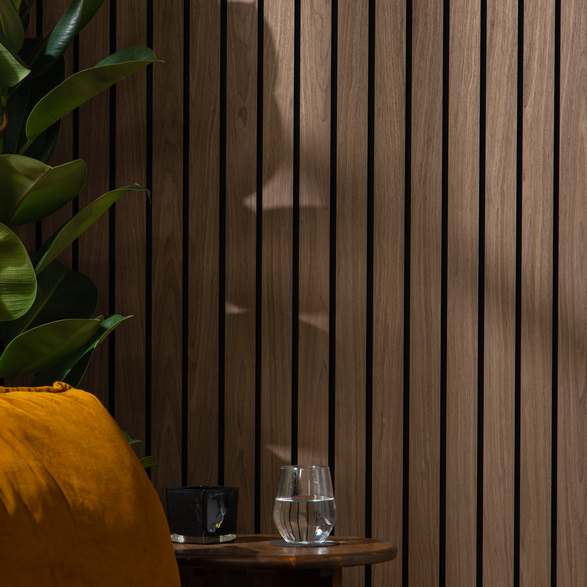 SlatWall Grand Acoustic Dark Walnut Panel | Naturewall