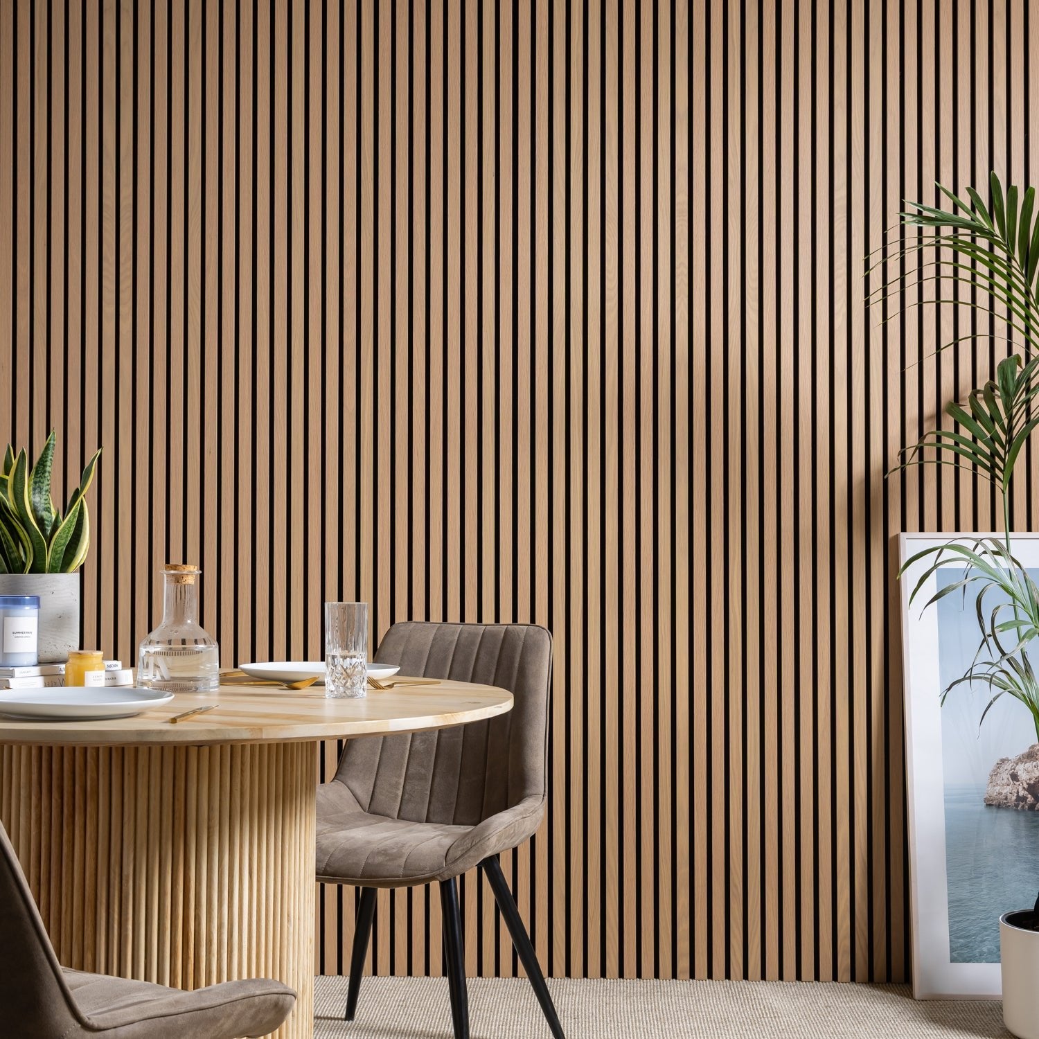 SlatWall Acoustic Light Oak Panel