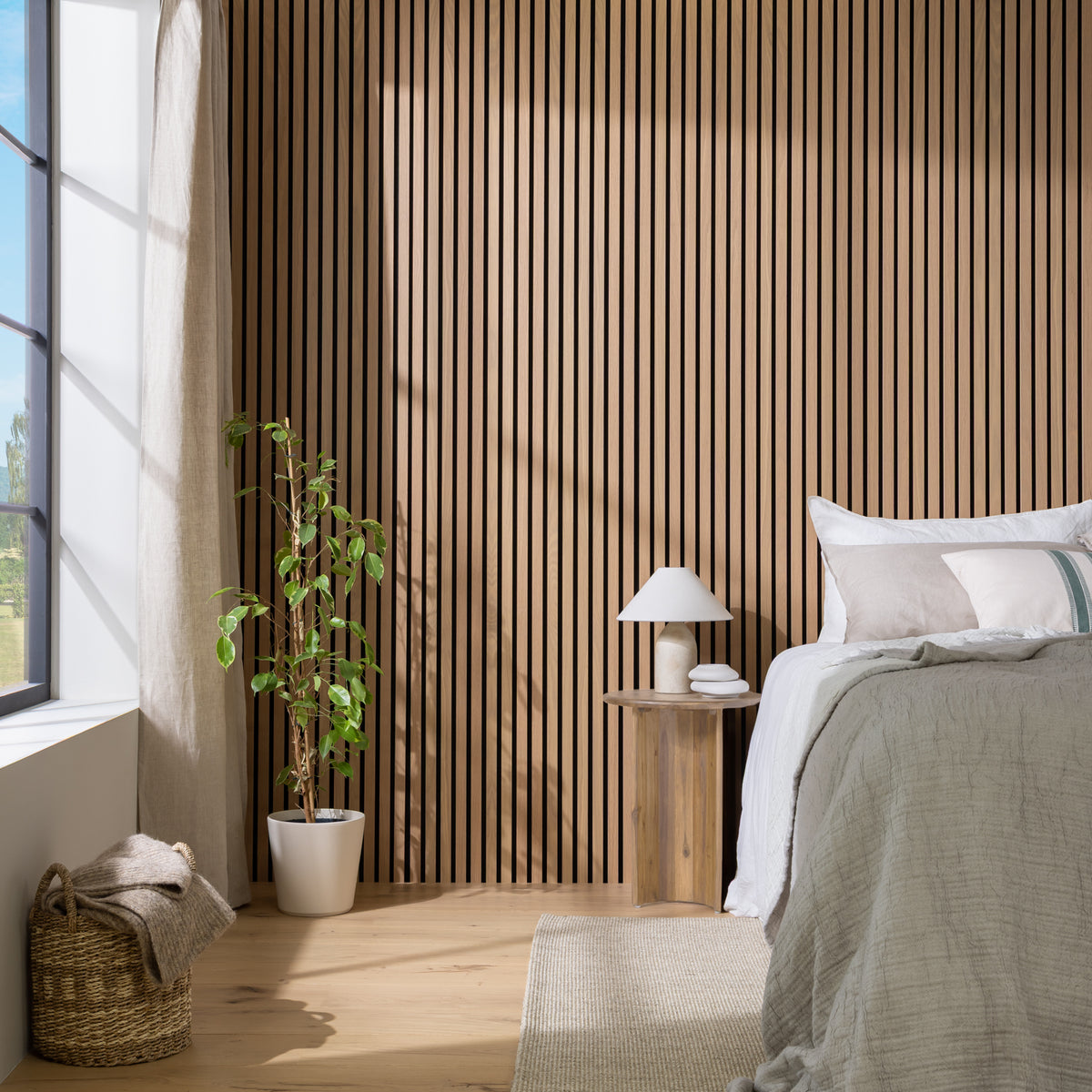 SlatWall Acoustic Light Oak Panel | Naturewall