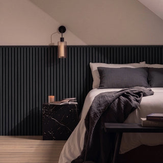 SlatWall Acoustic Half Height Black Slatted Wall Panel
