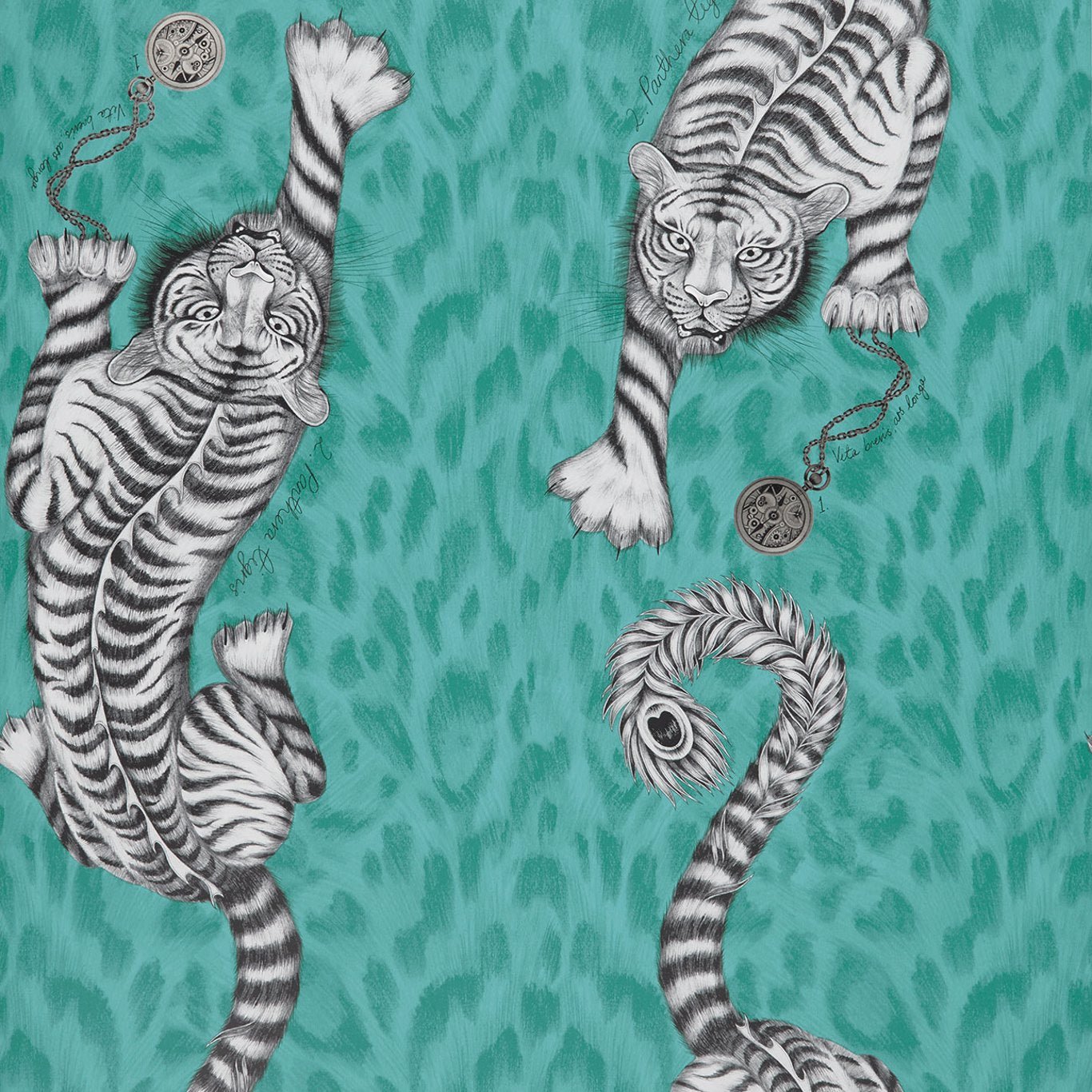 Clarke & Clarke Tigris Teal Wallpaper