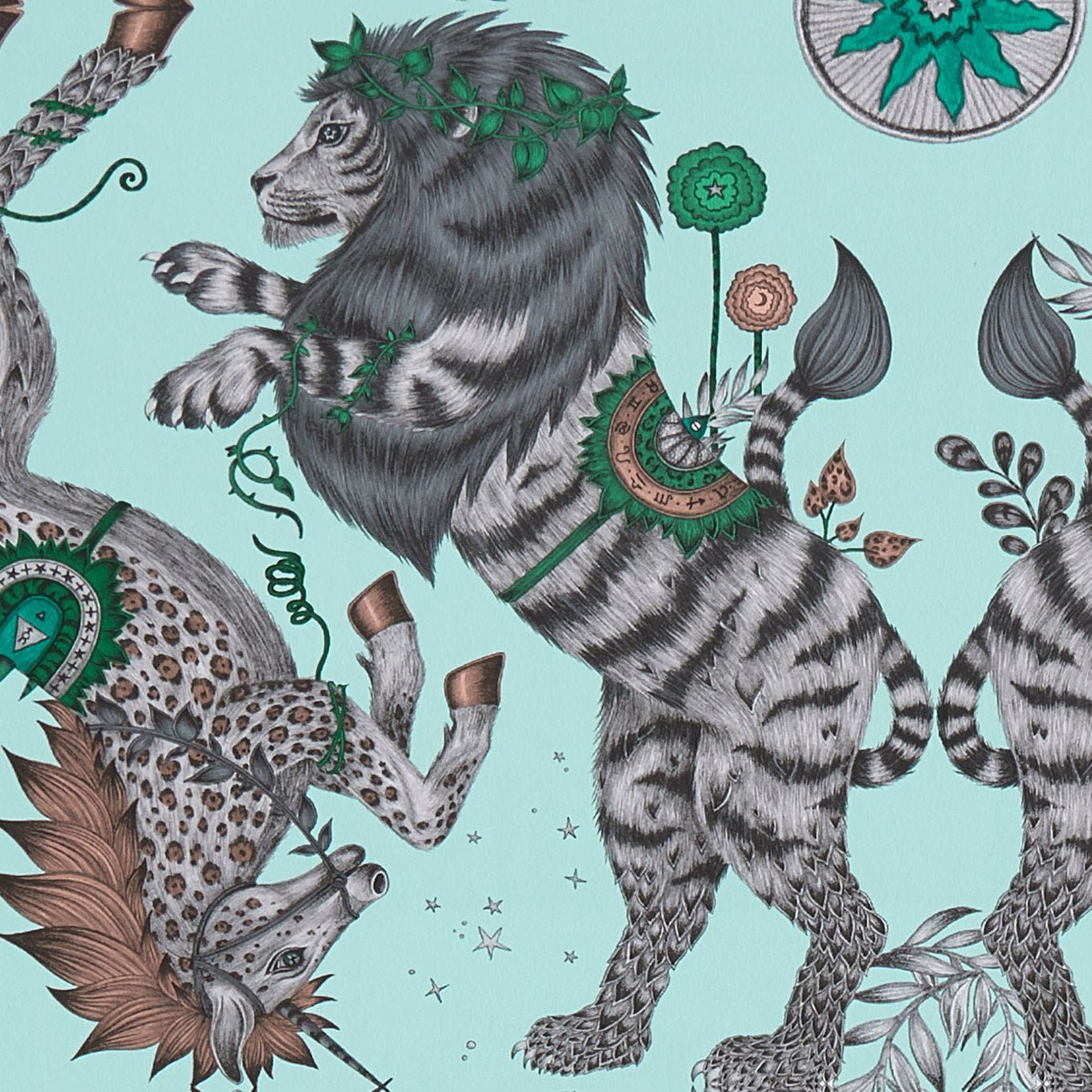 Clarke & Clarke Caspian Aqua Blue Wallpaper