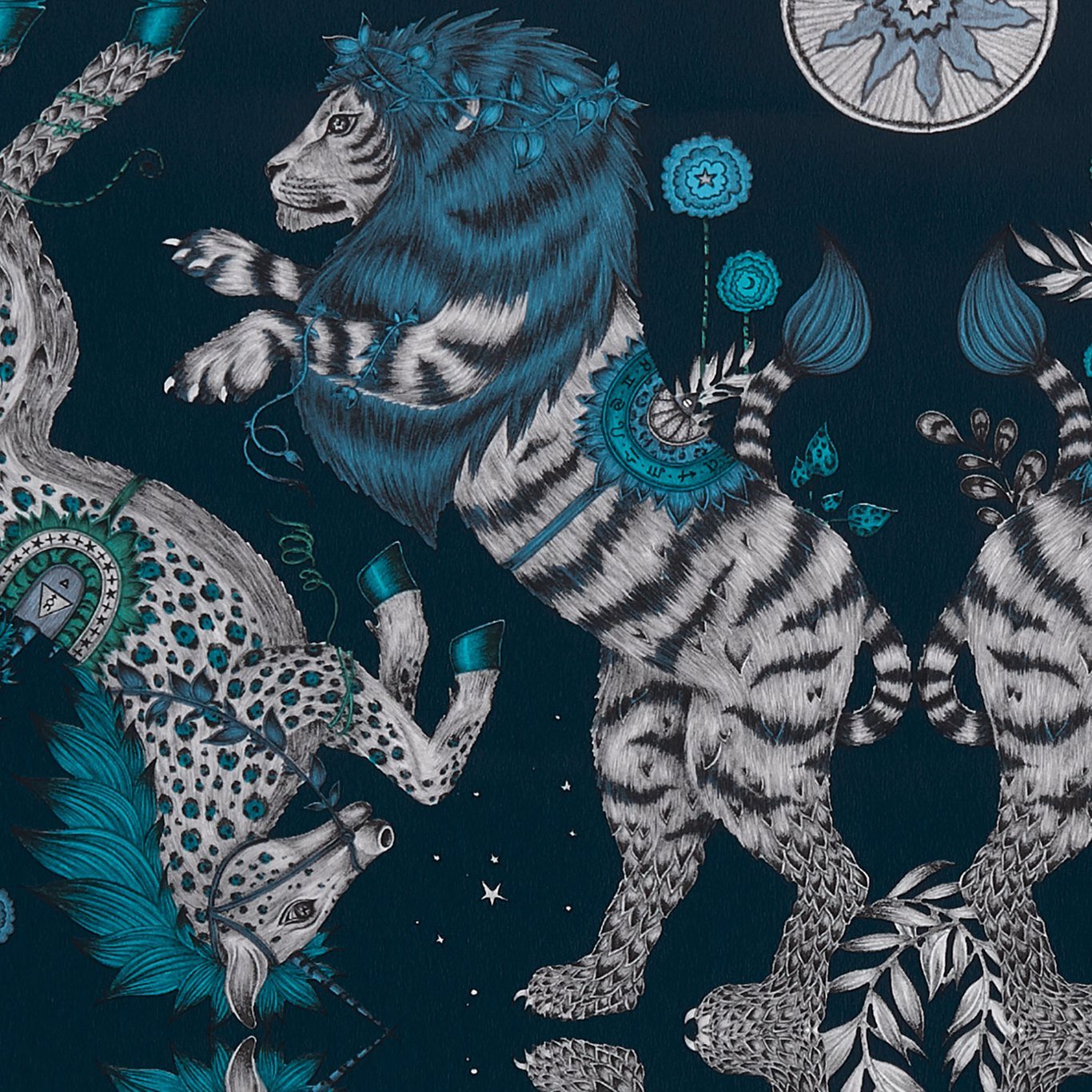 Clarke & Clarke Caspian Navy Blue Wallpaper