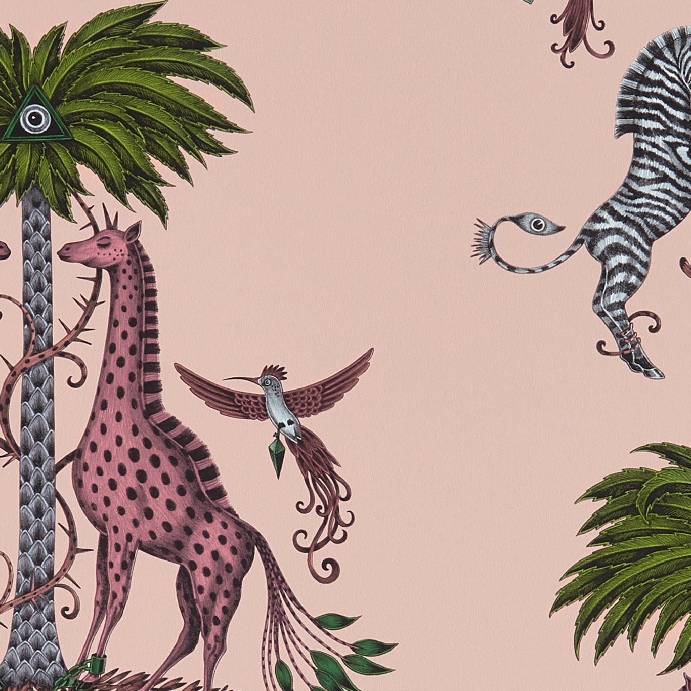 Clarke & Clarke Creatura Pink Wallpaper