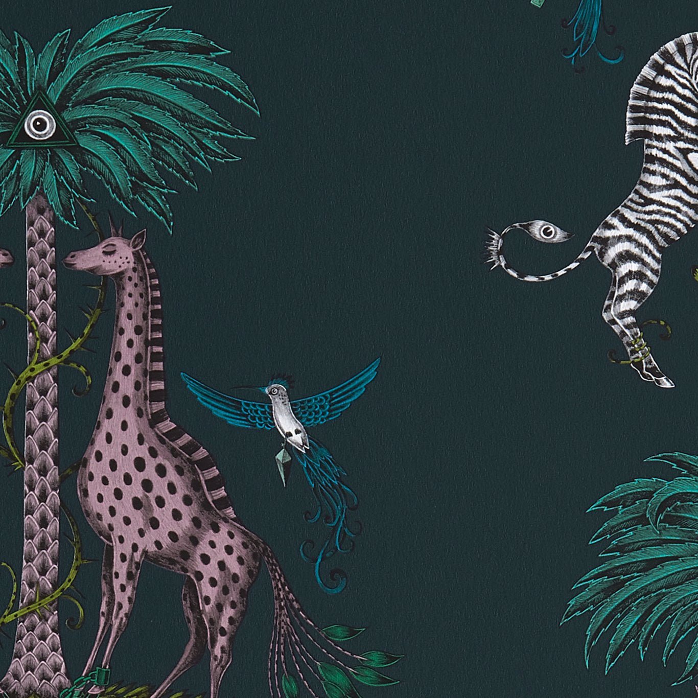 Clarke & Clarke Creatura Teal Wallpaper