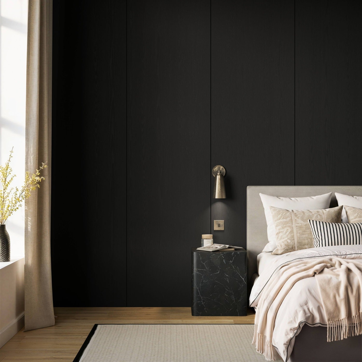 WoodWall Black Wood Veneer Wall Panel