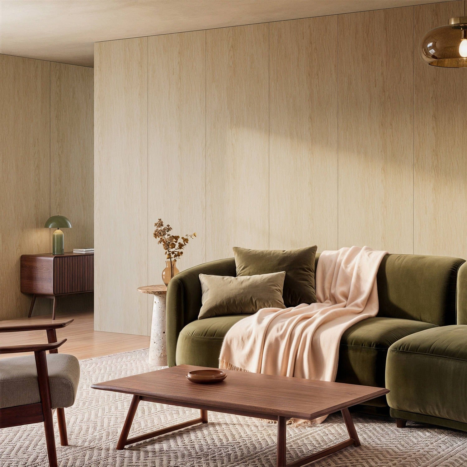 WoodWall Natural Oak Wood Veneer Wall Panel