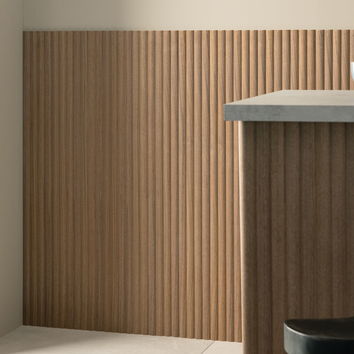 Foldable Reeded Wood Arborelle Walnut Reeded Wall Panel | Naturewall