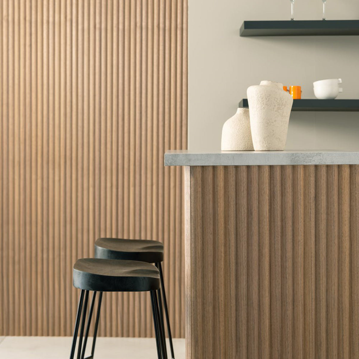 Walnut Reeded Panel Arborelle Walnut Reeded Wall Panel | Naturewall